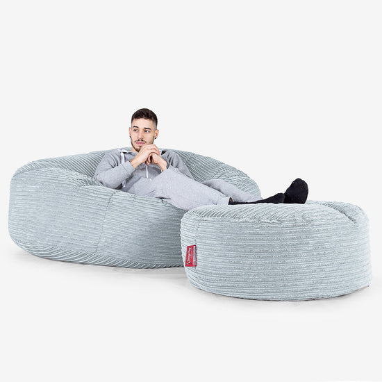 Mega-Mammoth Sofa Sitzsack XXL - Cord Baby Blau 02