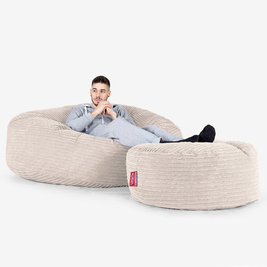 Mega-Mammoth Sofa Sitzsack XXL - Cord Elfenbein 02