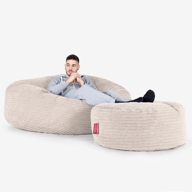 Mega-Mammoth Sofa Sitzsack XXL - Cord Elfenbein 02