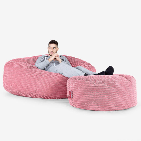 Mega-Mammoth Sofa Sitzsack XXL - Cord Koralle 02