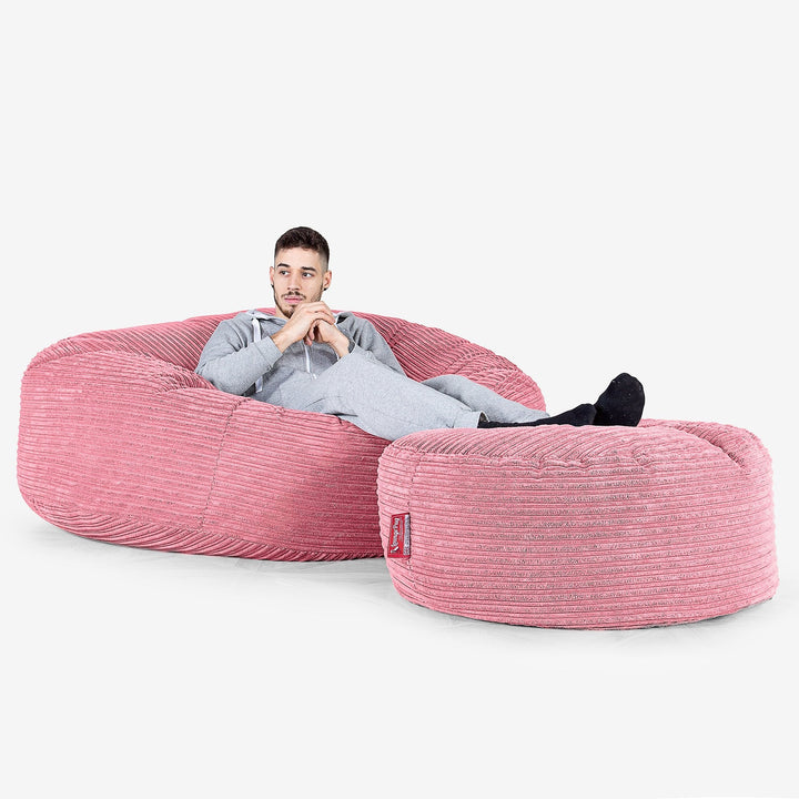 Mega-Mammoth Sofa Sitzsack XXL - Cord Koralle 02