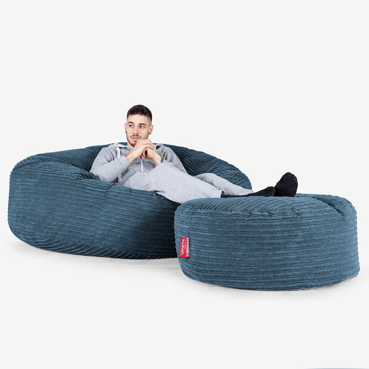 Mega-Mammoth Sofa Sitzsack XXL - Cord Marineblau 02