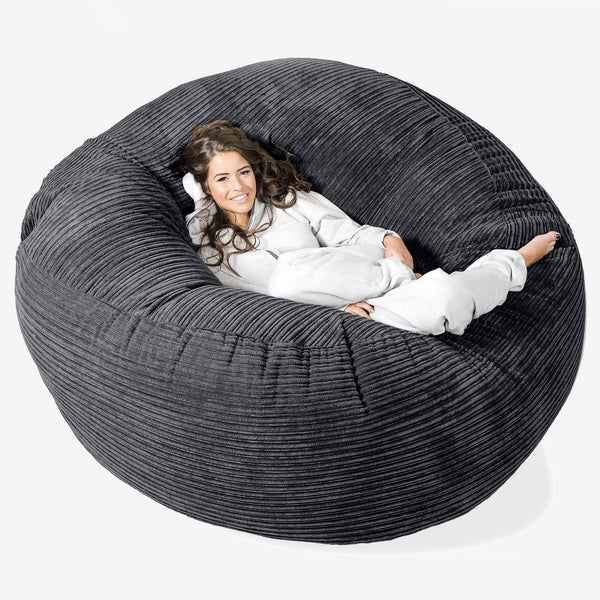 Mega-Mammoth Sofa Sitzsack XXL - Cord Schwarz 01