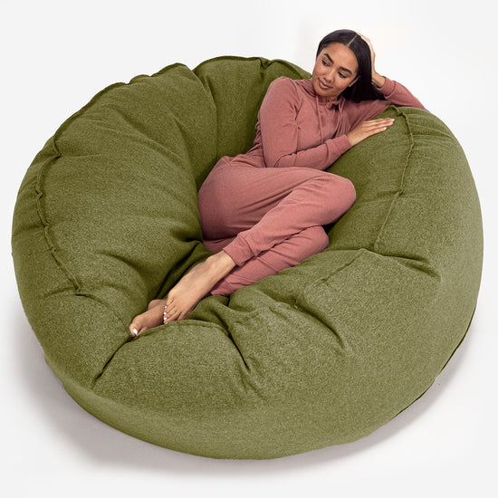 Mega-Mammoth Sofa Sitzsack XXL - Interalli Wolle Hellgrün 01