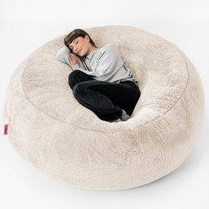 Mega-Mammoth Sofa Sitzsack XXL - Kaninchen Kunstfell Weiß