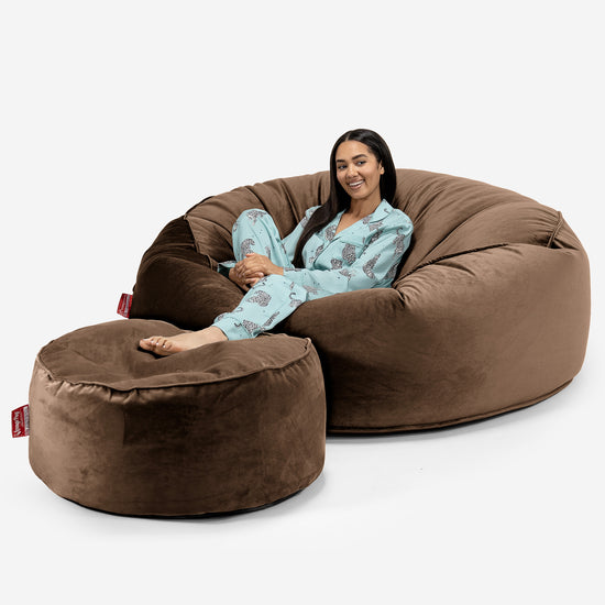 Mega-Mammoth Sofa Sitzsack XXL - Samt Espresso 02