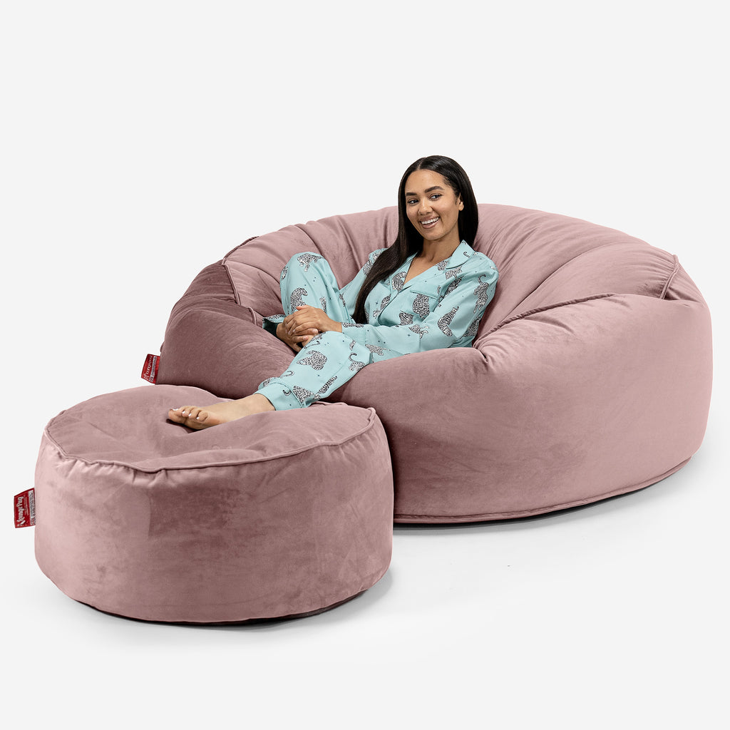 Mega-Mammoth Sofa Sitzsack XXL - Samt Pink 02