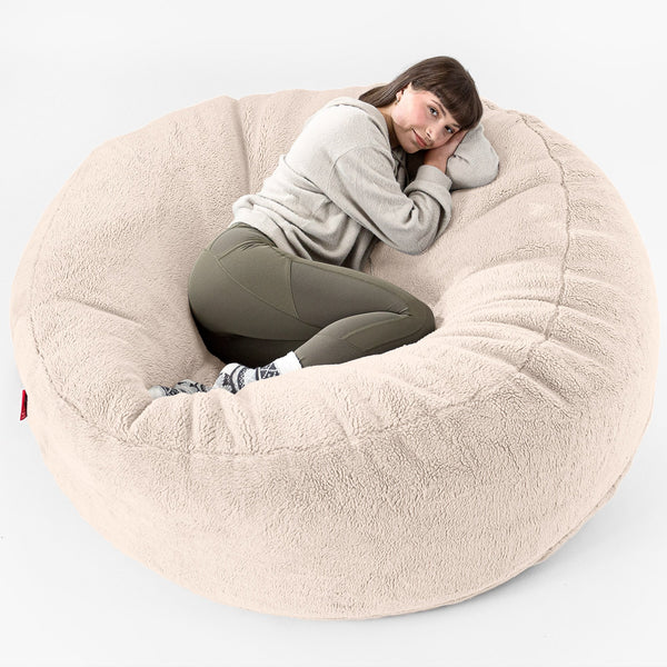 Mega-Mammoth Sofa Sitzsack XXL - Teddy Kunstfell Creme 01