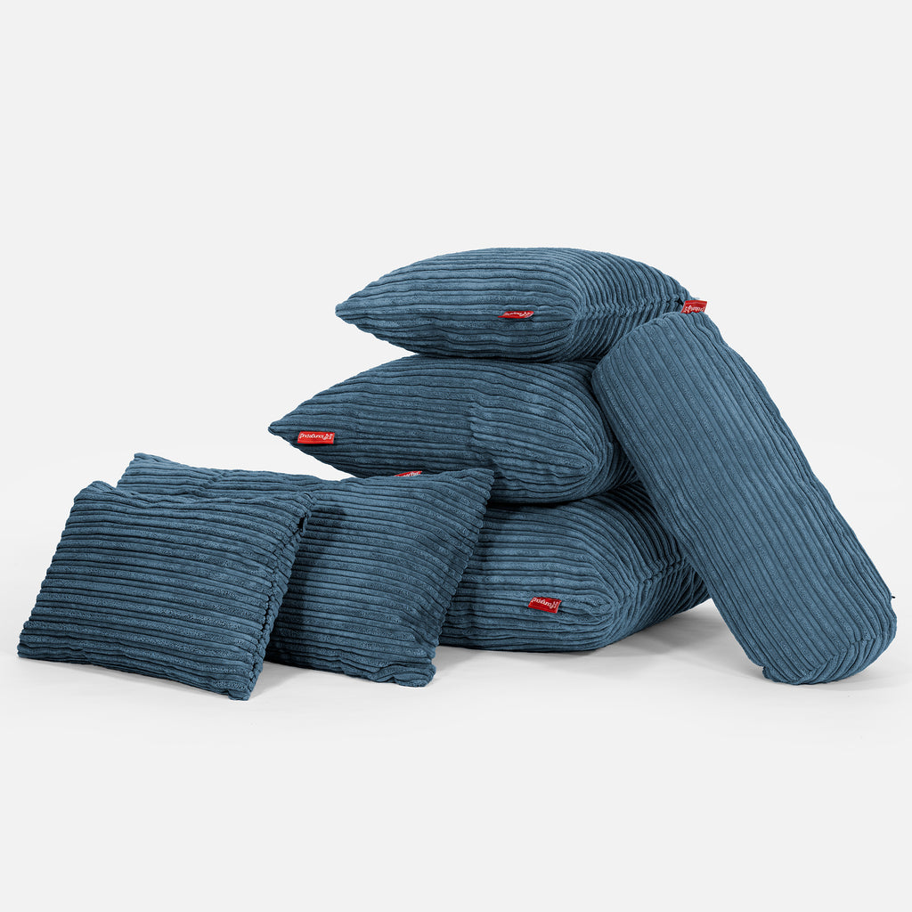 Nackenrolle Kissen 20 x 55cm - Cord Marineblau 03