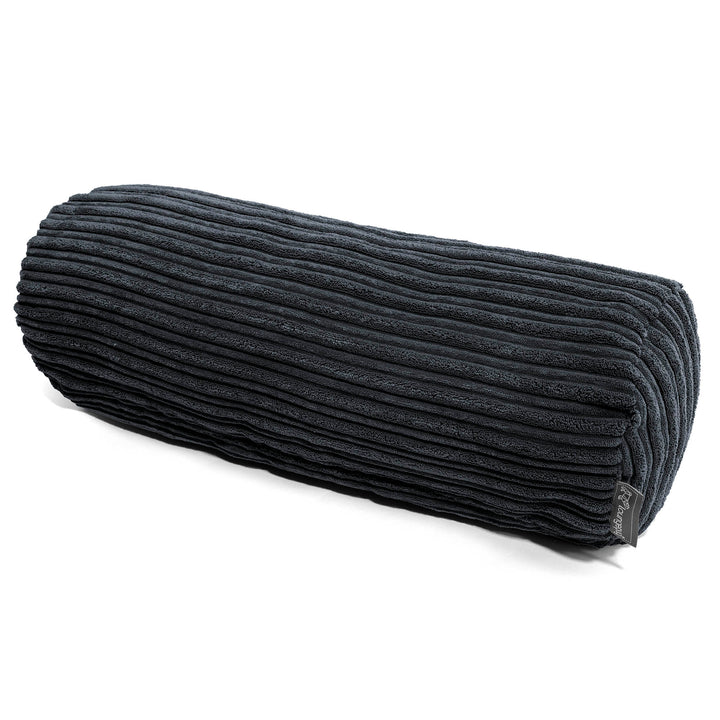 Lounge Pug Nackenrolle Kissen 20 x 55cm Cord Schwarz Zierkissen Sofakissen Dekokissen– Big Bertha Original DE