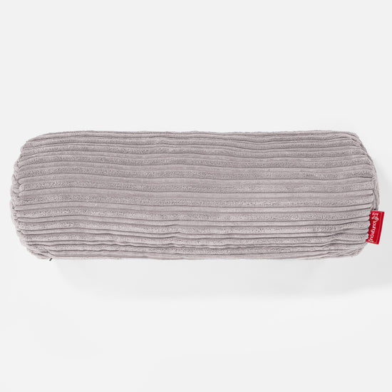 Nackenrolle Dekokissen / Sofa Kissenbezug 20 x 55cm - Cord Silber 02