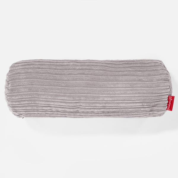 Nackenrolle Dekokissen / Sofa Kissenbezug 20 x 55cm - Cord Silber 01