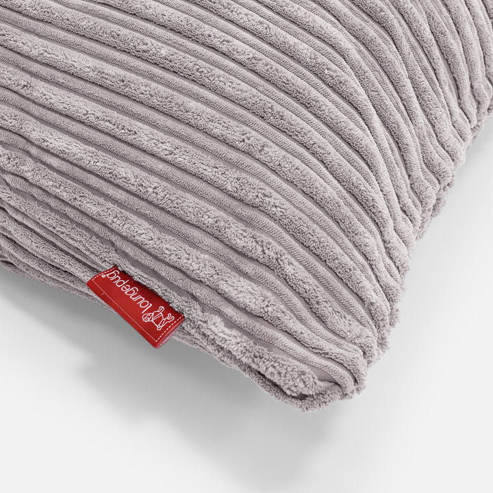 Nackenrolle Dekokissen / Sofa Kissenbezug 20 x 55cm - Cord Silber 03