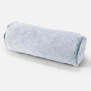 Nackenrolle Dekokissen / Sofa Kissenbezug 20 x 55cm - Kaninchen Kunstfell Pastellblau