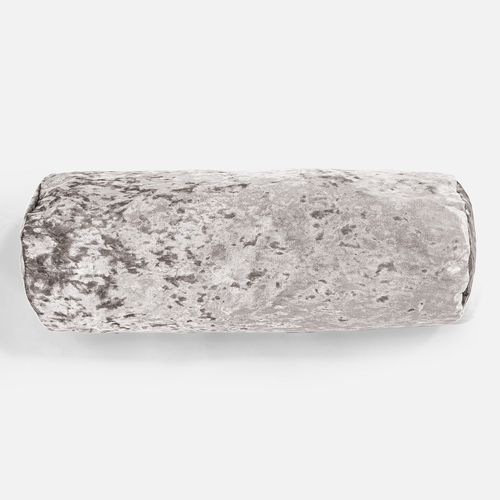 Nackenrolle Kissen 20 x 55cm - Retro-Samt Silber 02