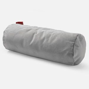 Nackenrolle Dekokissen / Sofa Kissenbezug 20 x 55cm - Samt Silber