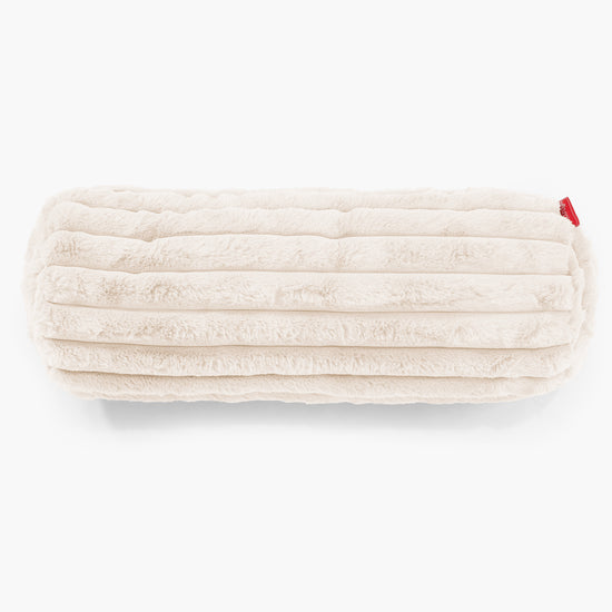 Nackenrolle Dekokissen / Sofa Kissenbezug 20 x 55cm - Ultra Plüsch Cord Creme 02