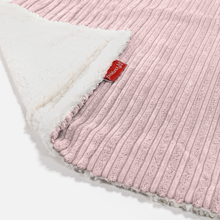 Lounge Pug Sherpa-Kuscheldecke Tagesdecke Cord Rosa 100 x 140 cm– Big Bertha Original DE