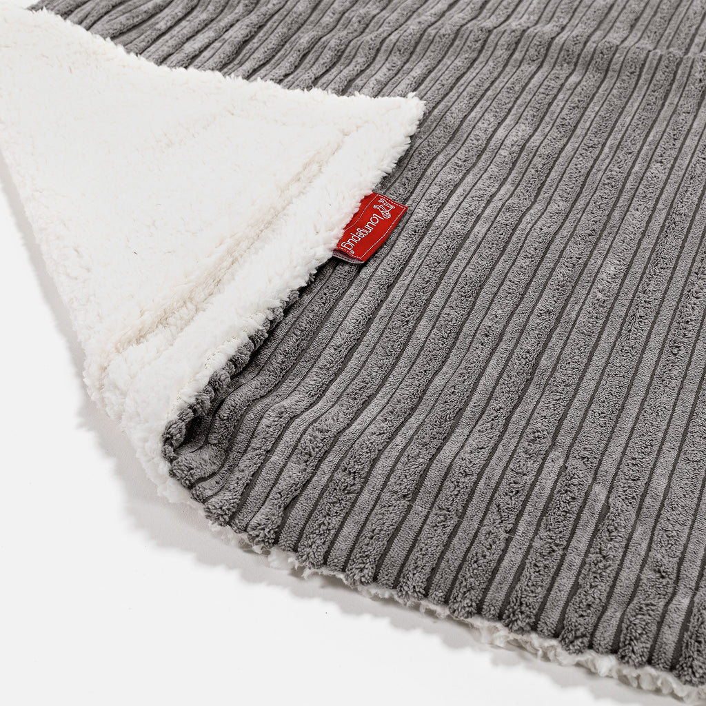 Sherpa-Decke - Cord Schiefergrau 02