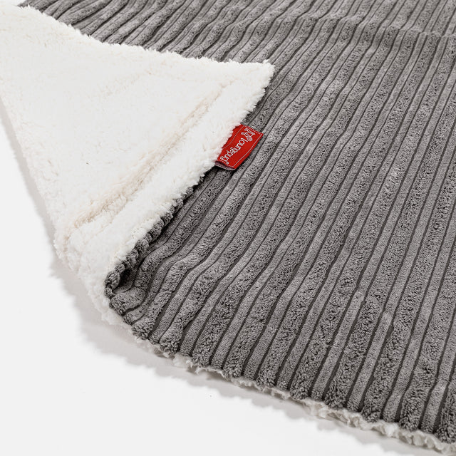 Sherpa-Decke - Cord Schiefergrau 02