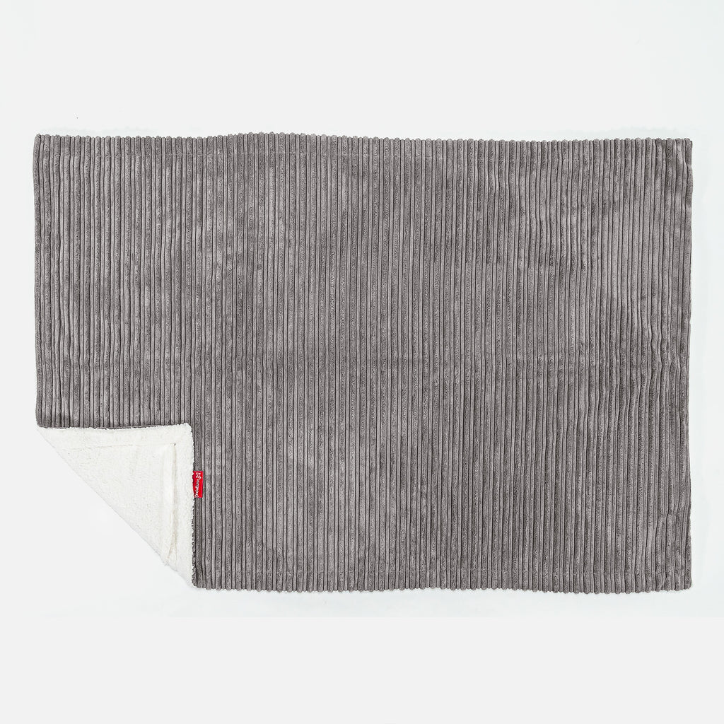 Sherpa-Decke - Cord Schiefergrau 03
