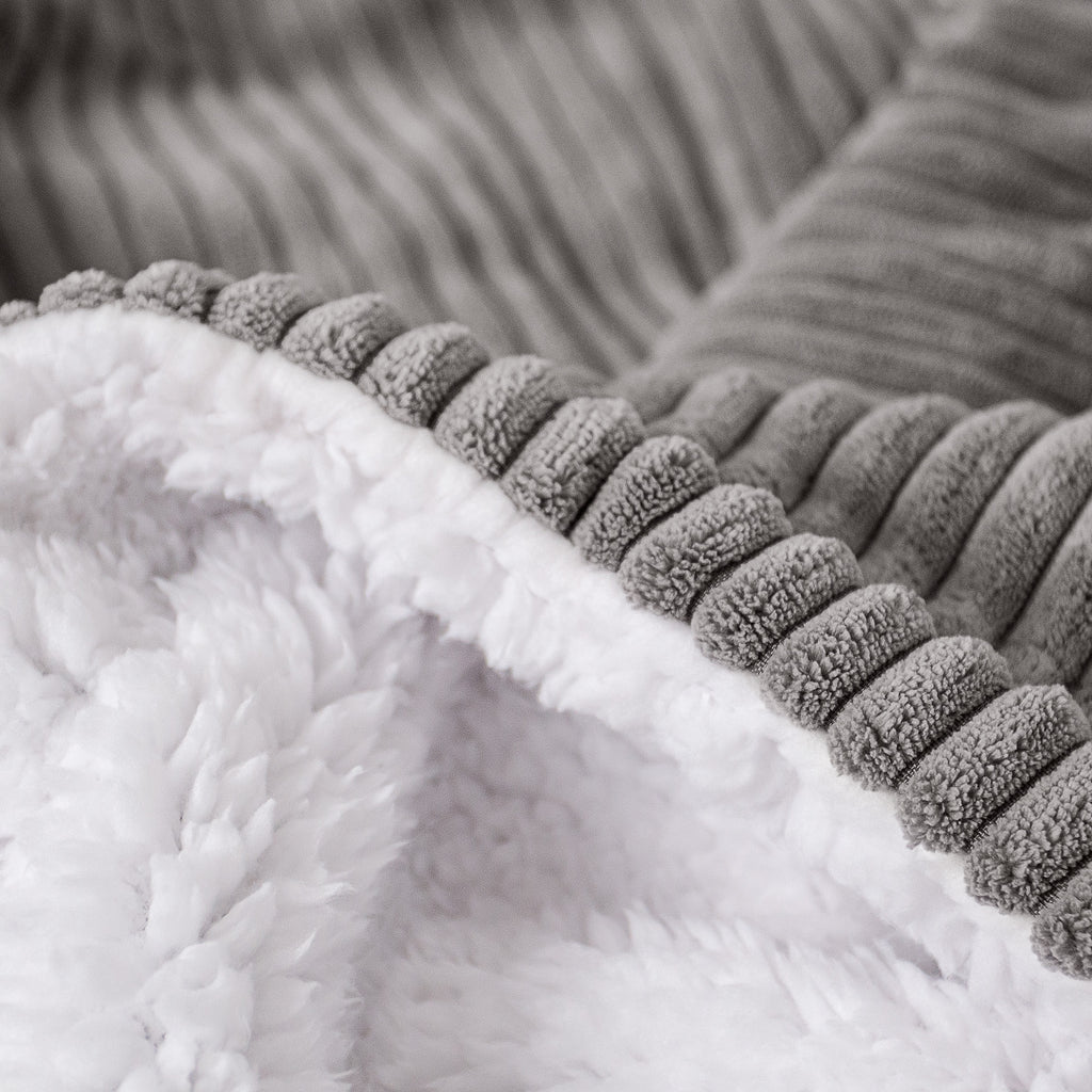 Sherpa-Decke - Cord Schiefergrau 04
