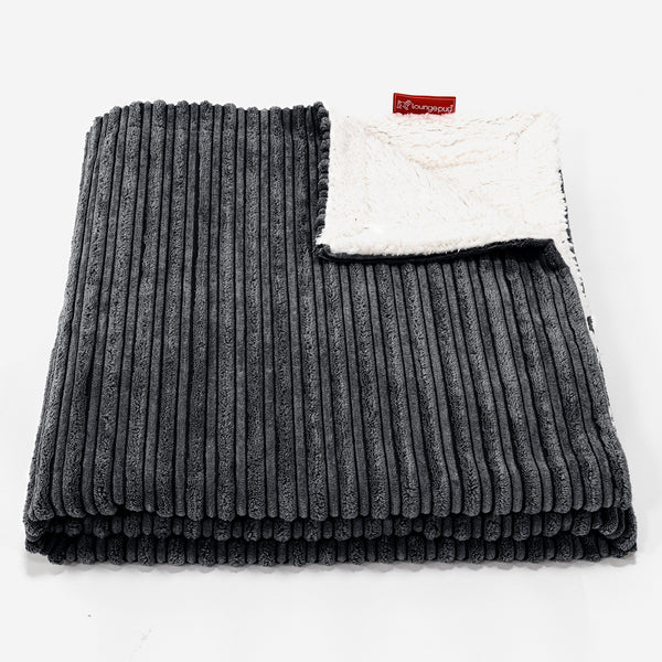 Sherpa-Decke - Cord Schwarz 01