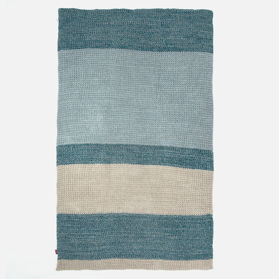 Kuscheldecke / Tagesdecke - 100% Baumwoll Chester Blau 03