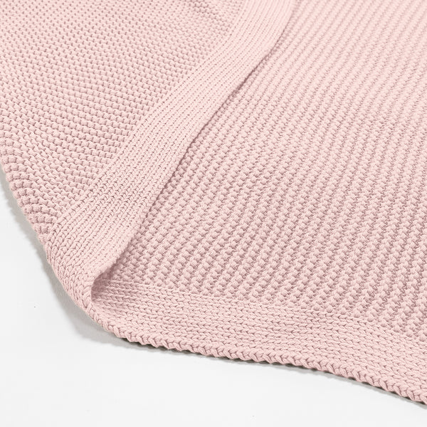 Kuscheldecke / Tagesdecke - Ellos Grobgestrickt Baby Pink Fabric Close-up Image