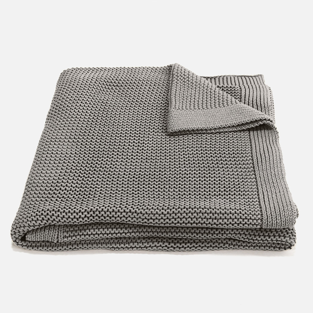 Kuscheldecke / Tagesdecke - 100% Baumwoll Ellos Grau 01
