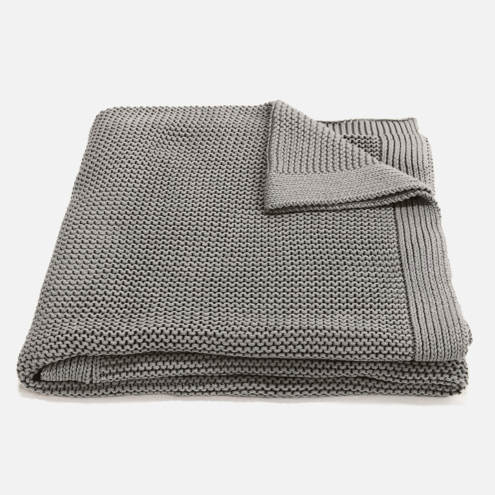 Kuscheldecke / Tagesdecke - 100% Baumwoll Ellos Grau 01