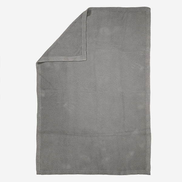 Kuscheldecke / Tagesdecke - 100% Baumwoll Ellos Grau 01