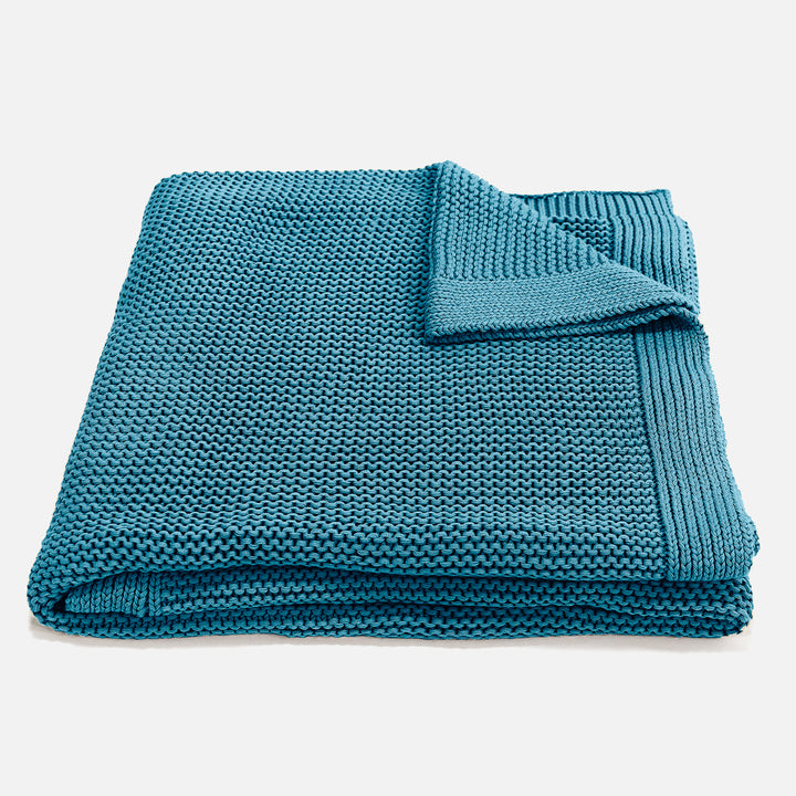 Kuscheldecke / Tagesdecke - 100% Baumwoll Ellos Türkis 01