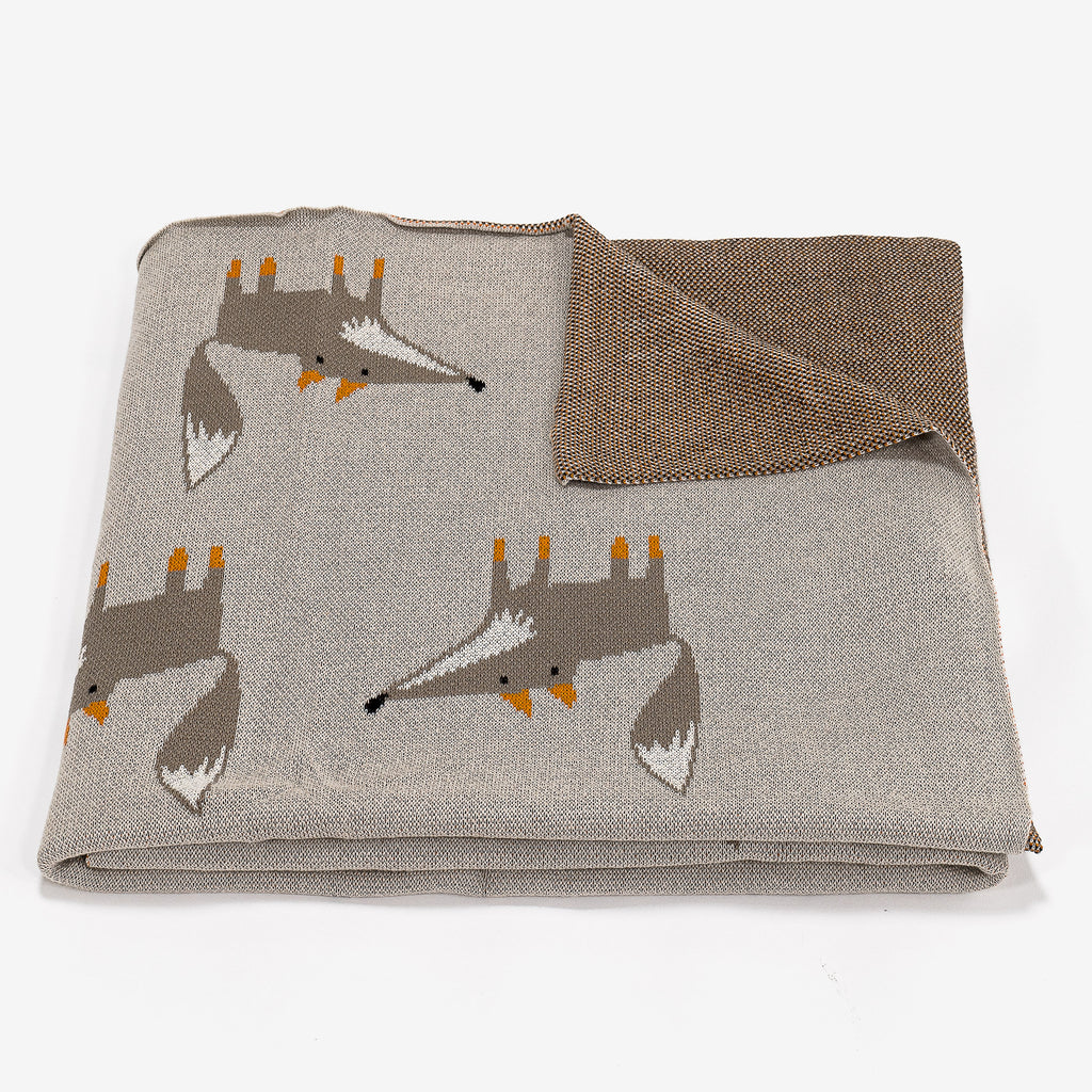 Kuscheldecke / Tagesdecke - 100% Baumwoll Fuchs 01