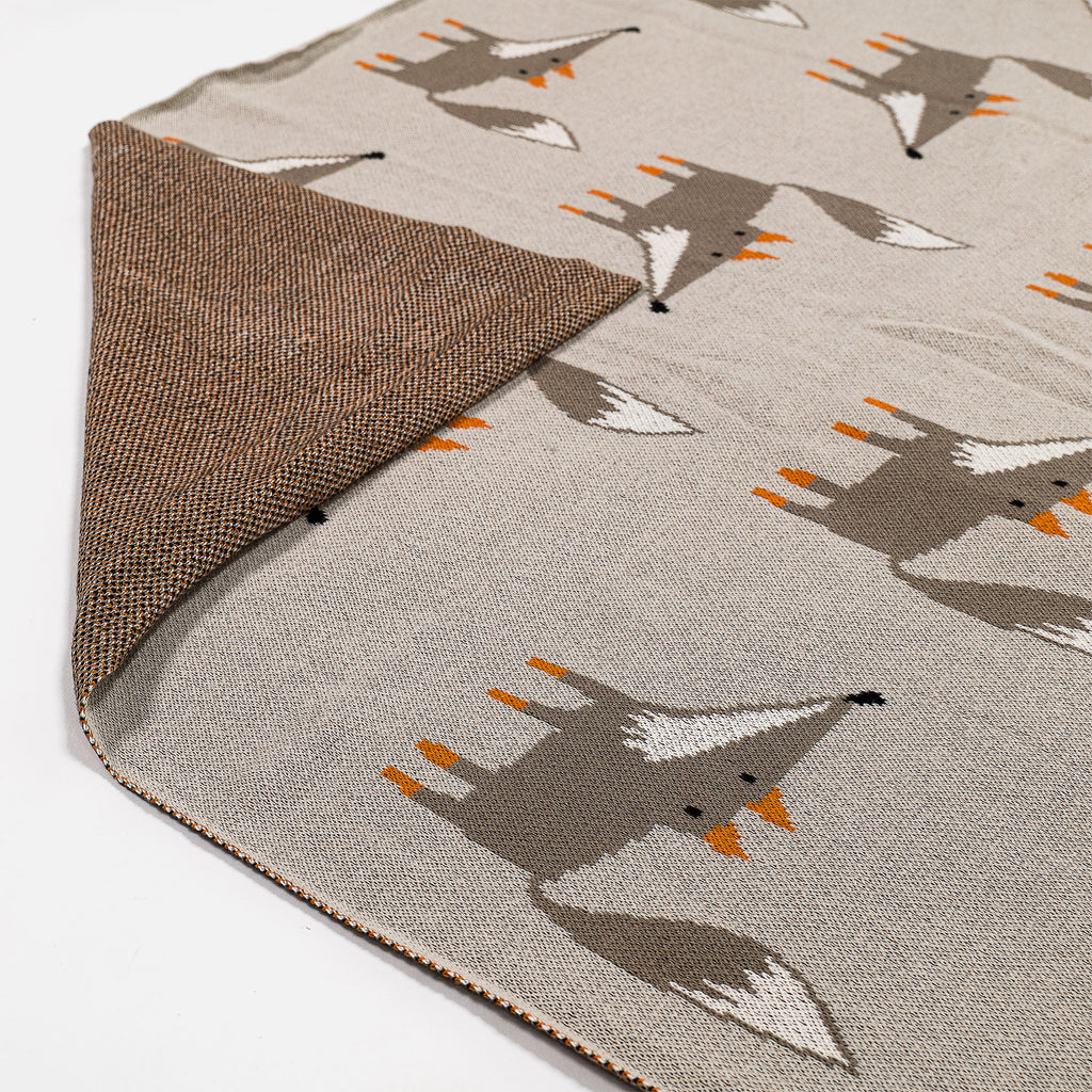 Kuscheldecke / Tagesdecke - 100% Baumwoll Fuchs 02
