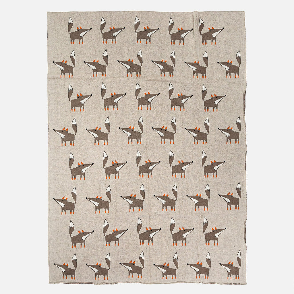 Kuscheldecke / Tagesdecke - 100% Baumwoll Fuchs 03