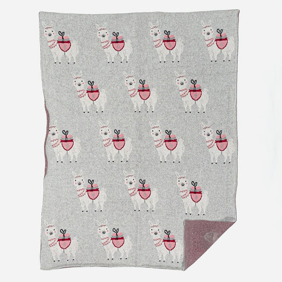 Kinder Kuscheldecke / Tagesdecke - 100% Baumwoll Lama 03