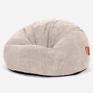 CloudSac 200 XXL Memory-Schaum Kinder Sitzsack 2-12 jahren - Pom-Pom Creme