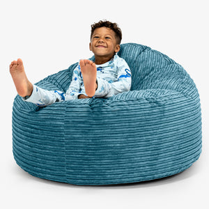 Riesen Kuschel Sitzsack für Kinder 3-8 Jahre - Cord Türkis