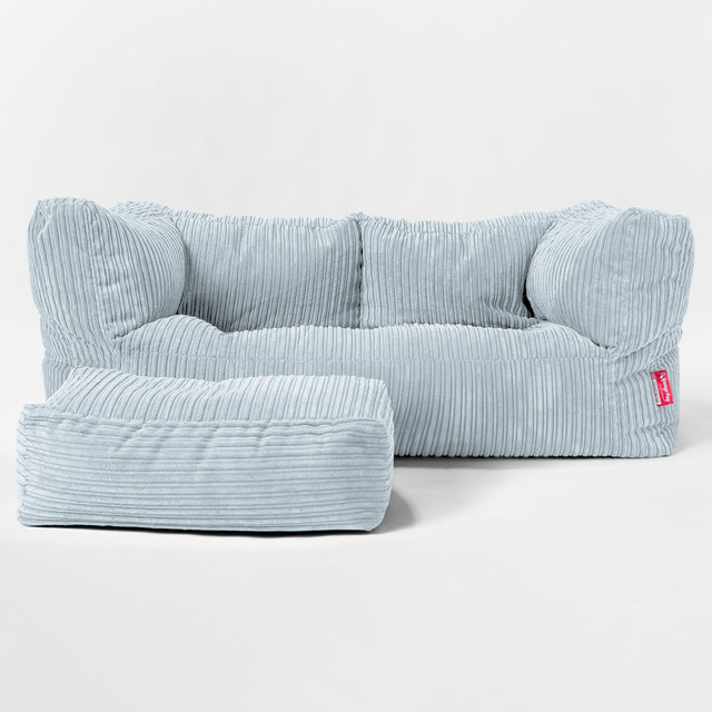 Riesen Albert Kinder Sitzsack Sofa 2-14 Jahre - Cord Baby Blau 02