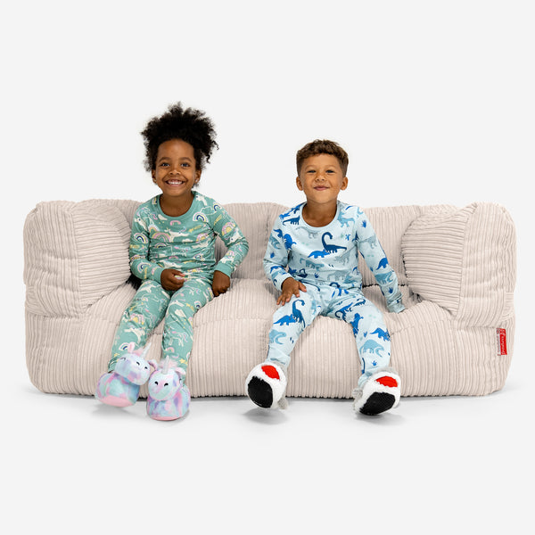 Riesen Albert Kinder Sitzsack Sofa 2-14 Jahre - Cord Elfenbein 01