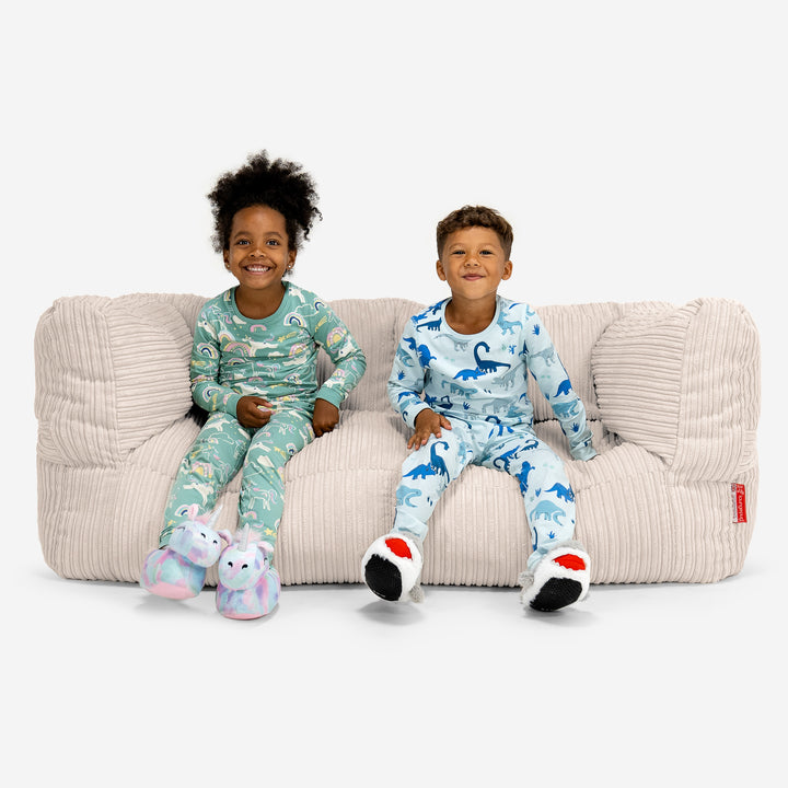 Riesen Albert Kinder Sitzsack Sofa 2-14 Jahre - Cord Elfenbein 01