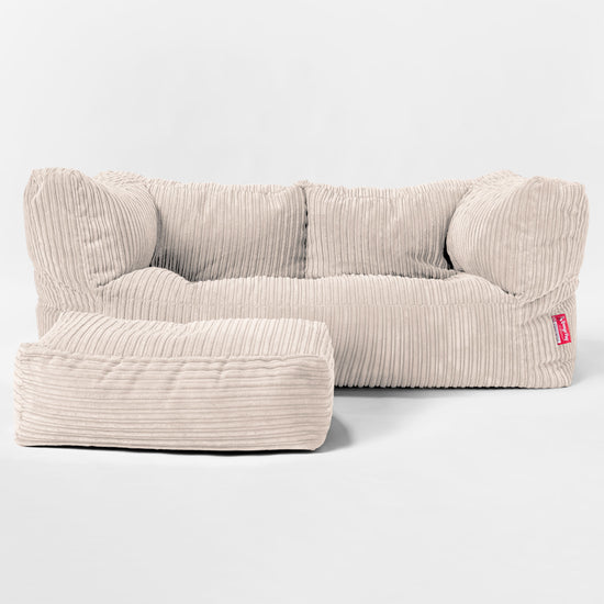 Riesen Albert Kinder Sitzsack Sofa 2-14 Jahre - Cord Elfenbein 02