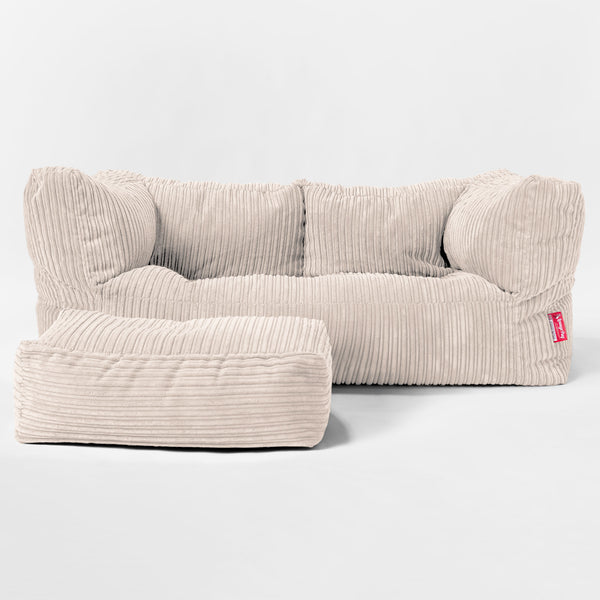 Riesen Albert Kinder Sitzsack Sofa 2-14 Jahre - Cord Elfenbein 01