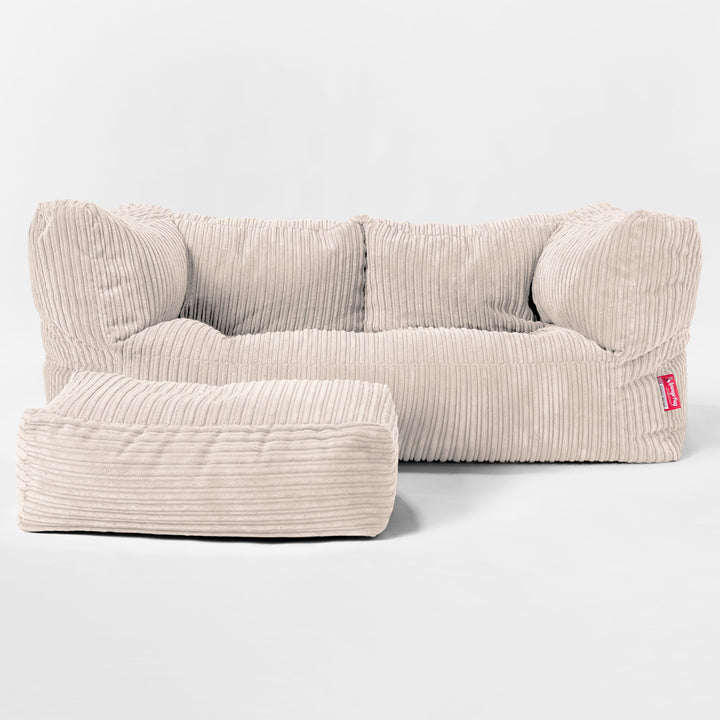 Riesen Albert Kinder Sitzsack Sofa 2-14 Jahre - Cord Elfenbein 02