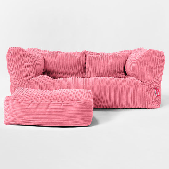 Riesen Albert Kinder Sitzsack Sofa 2-14 Jahre - Cord Koralle 02