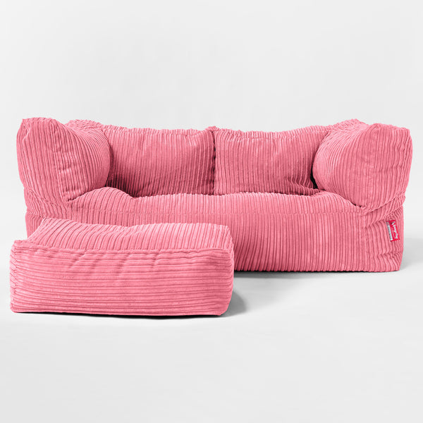 Riesen Albert Kinder Sitzsack Sofa 2-14 Jahre - Cord Koralle 01