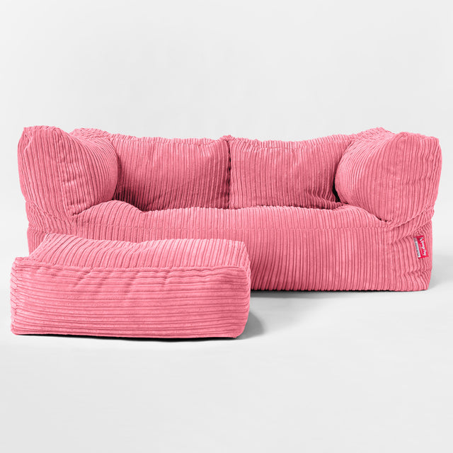 Riesen Albert Kinder Sitzsack Sofa 2-14 Jahre - Cord Koralle 02