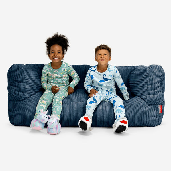 Riesen Albert Kinder Sitzsack Sofa 2-14 Jahre - Cord Marineblau 01