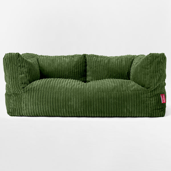 Riesen Albert Kinder Sitzsack Sofa 2-14 Jahre - Cord Nadelwaldgrün 01